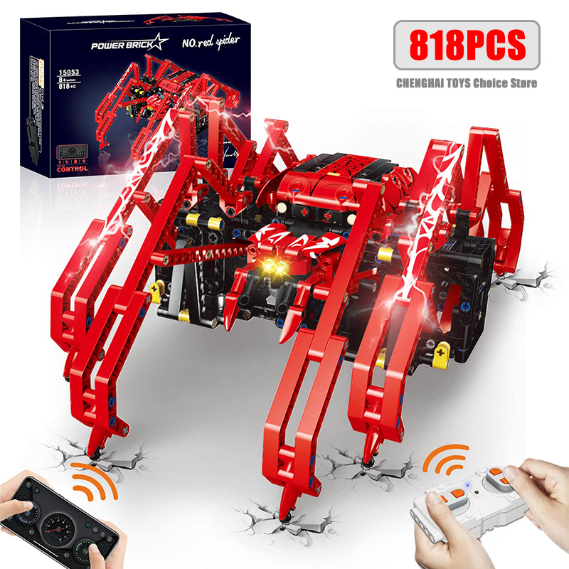 Science Project Robot - 818pcs Remote Control Red Spider STEM