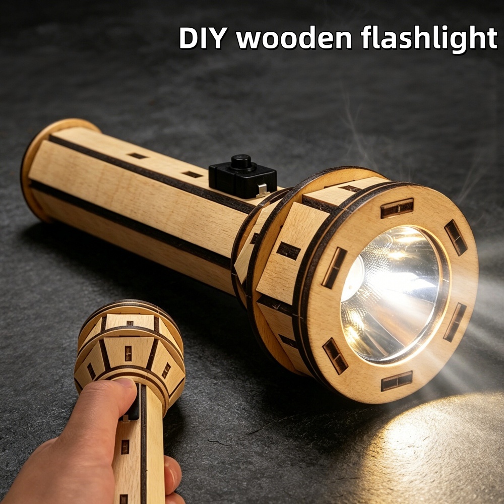 Wooden DIY Flashlight Puzzle K - Science Hobbyist ulasan dan harga